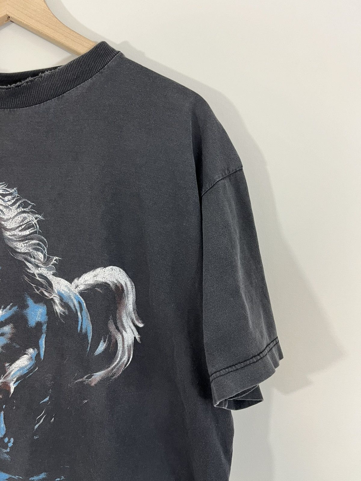 Vintage Sun Faded Thrashed Wild And Free Cropped Horse Tee Size US XL / EU 56 / 4 - 5 Thumbnail