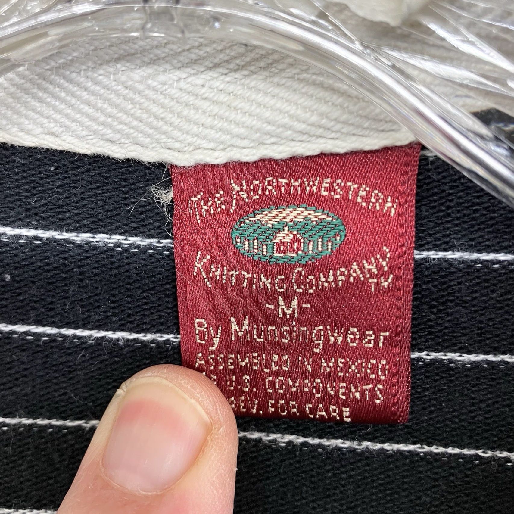 CO VINTAGE Northwestern Knitting Co Rugby Shirt Polo Long Sleeve Black Striped 90s Preppy Mens Medium Size US M / EU 48-50 / 2 - 3 Thumbnail