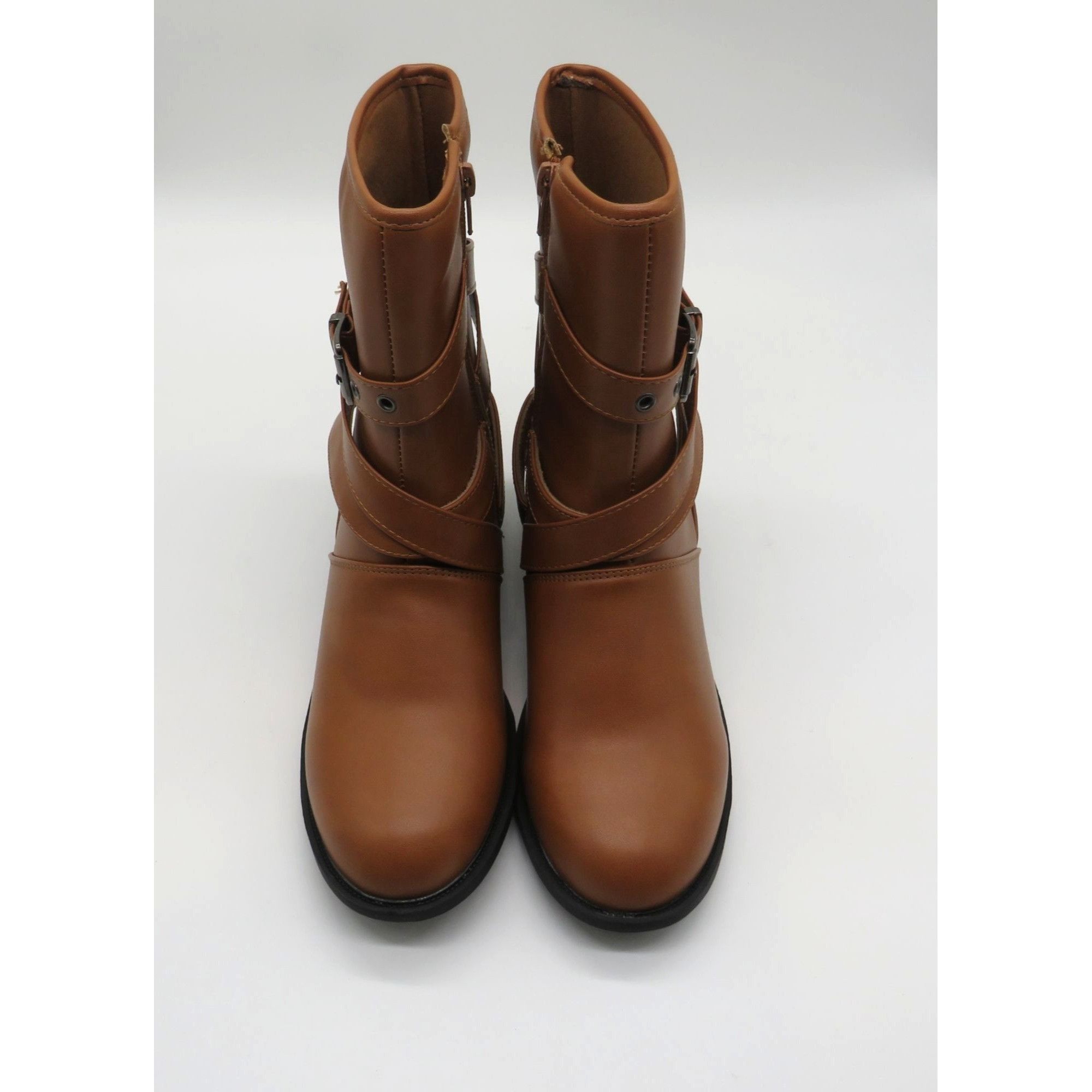 Other Yoki Womens Brown Faux Leather Buckled Mid-Calf Boots Size 9 Size US 9 / IT 39 - 4 Thumbnail