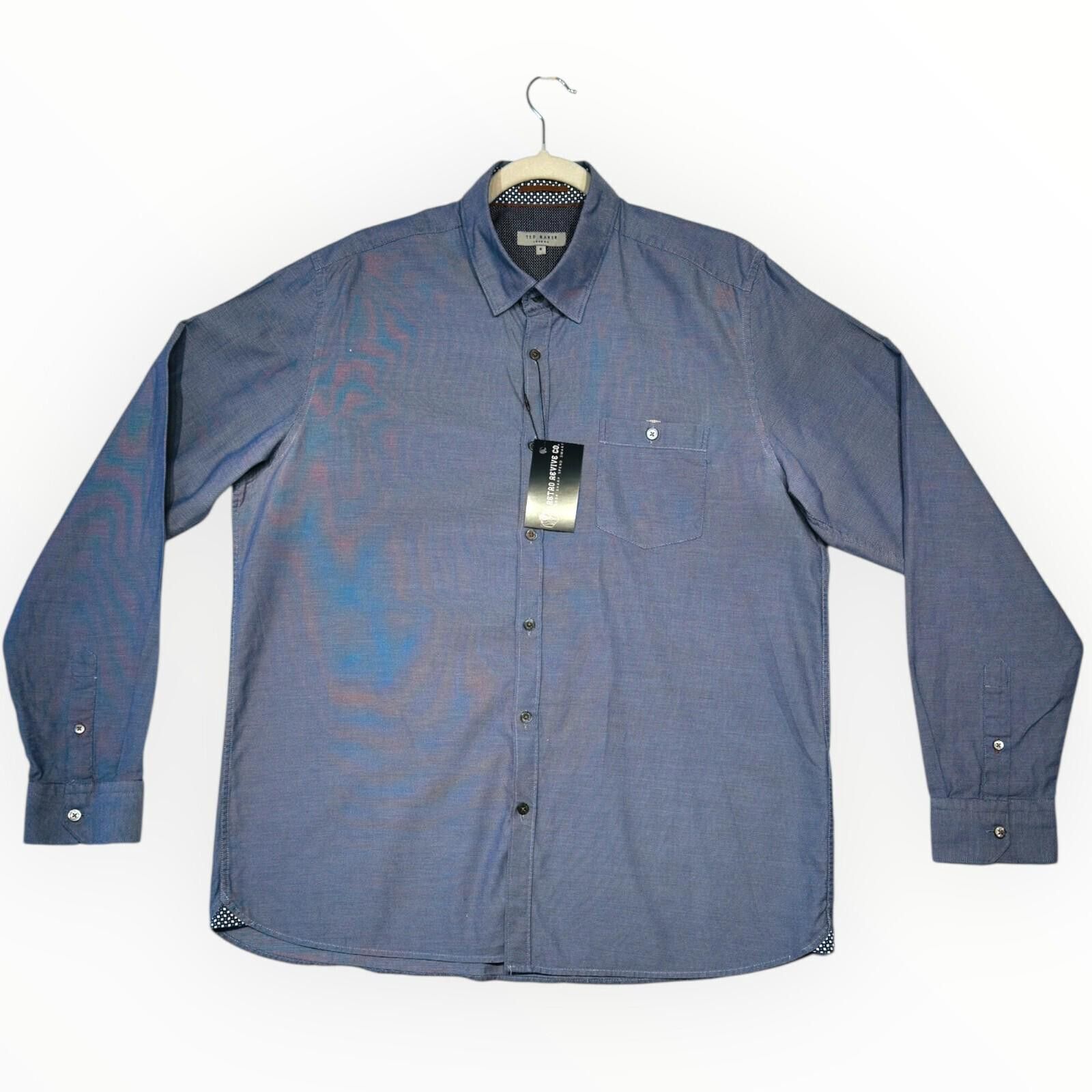 Ted Baker Ted Baker 6 Shirt Men's UK Size 2XL Blue Ditsy Print Button Size 48R - 2 Thumbnail