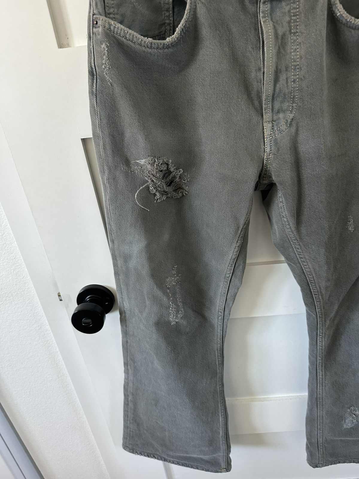 Acne Studios Acne Studios 1992m Desert Dust Destroyed Flared Denim Size US 30 / EU 46 - 4 Thumbnail