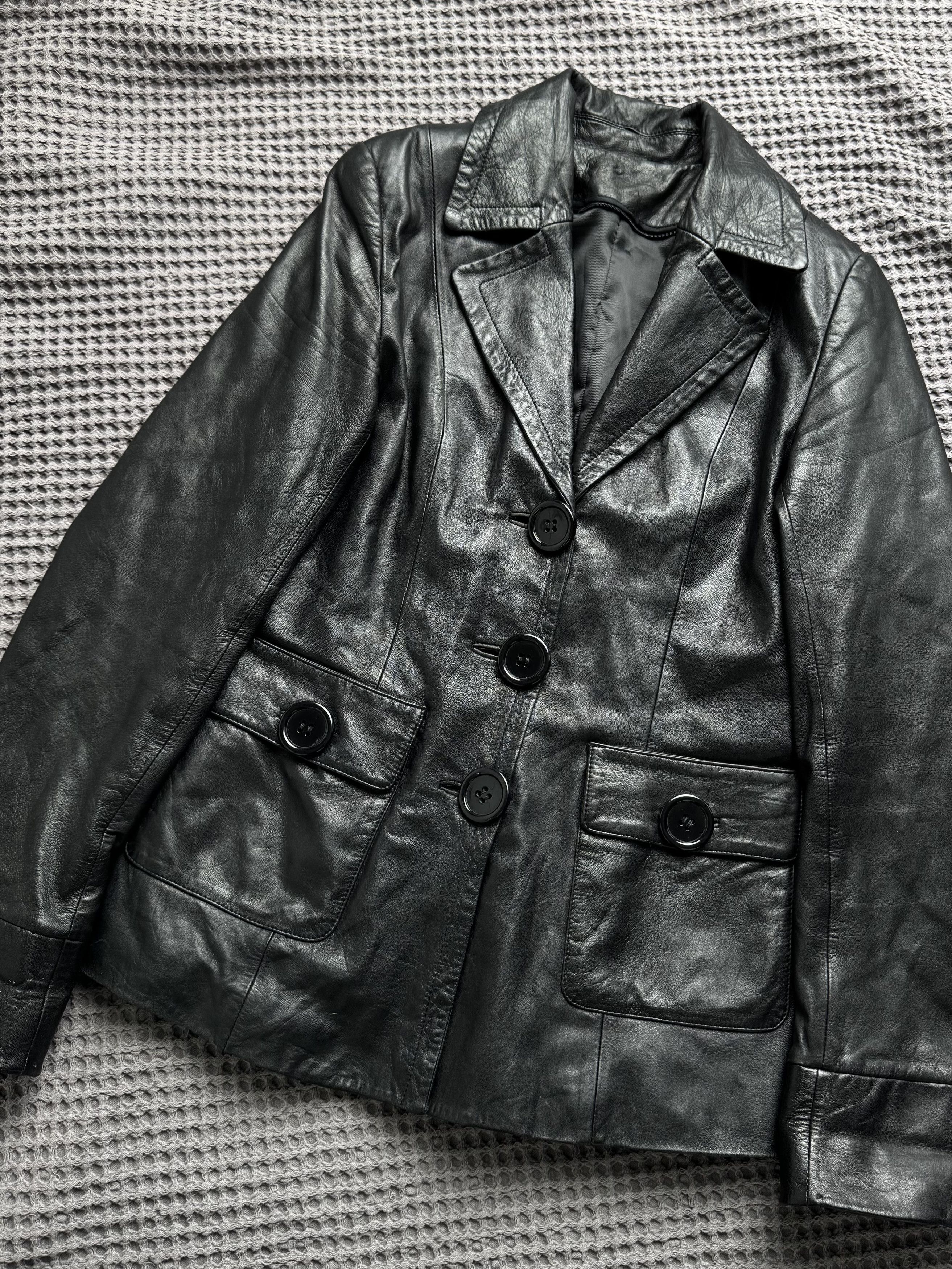 Vintage Vintage Leather Blazer Jacket Tailored Button Up Classic Size M / US 6-8 / IT 42-44 - 5 Thumbnail