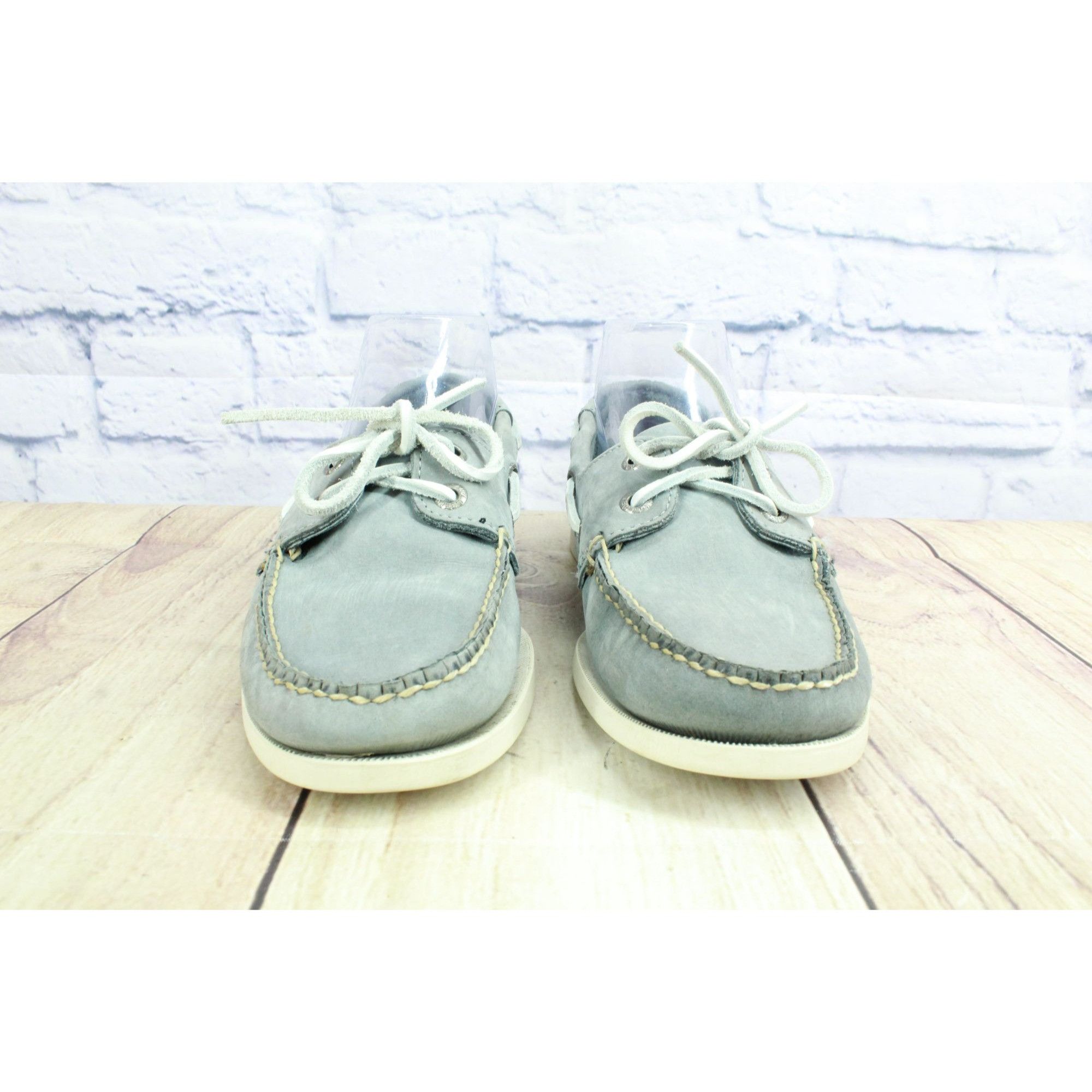 L.L. Bean LL Bean Light Blue Leather Slip-On Boat Loafers Size US 7.5 / EU 40-41 - 4 Thumbnail
