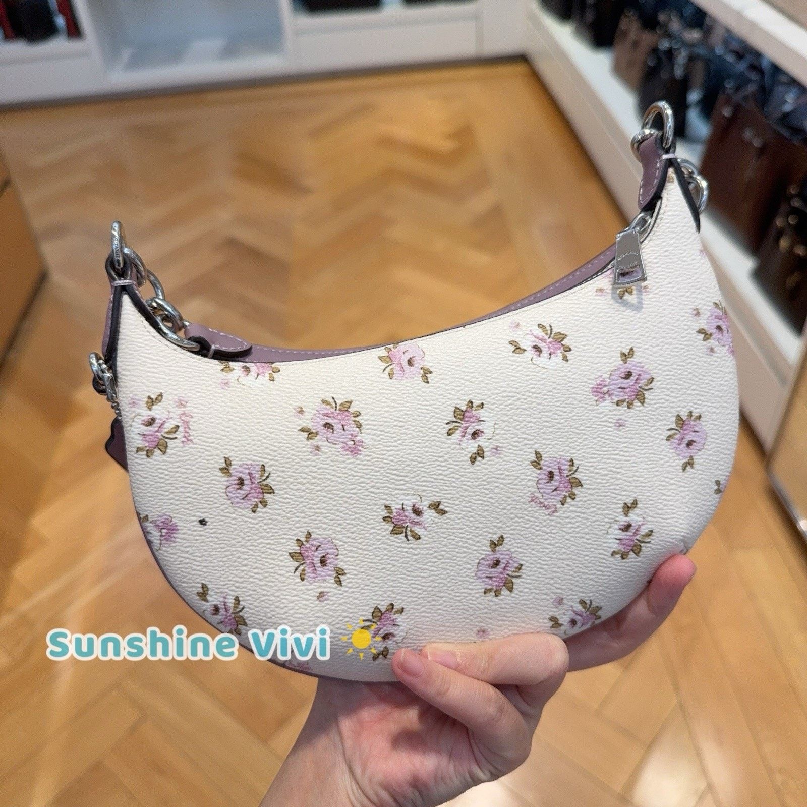 Coach NWT Coach Mini Payton Bag Floral Print CBA77 Silver/Chalk Size ONE SIZE - 3 Thumbnail