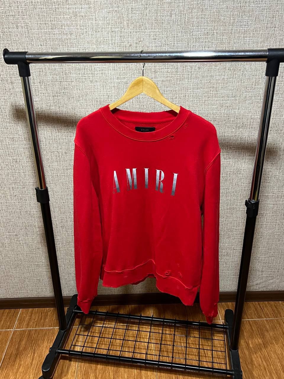 Amiri AMIRI RED DEGRADE SILVER LOGO DISTRESSED SWEATSHIRT Size US M / EU 48-50 / 2 - 1 Thumbnail