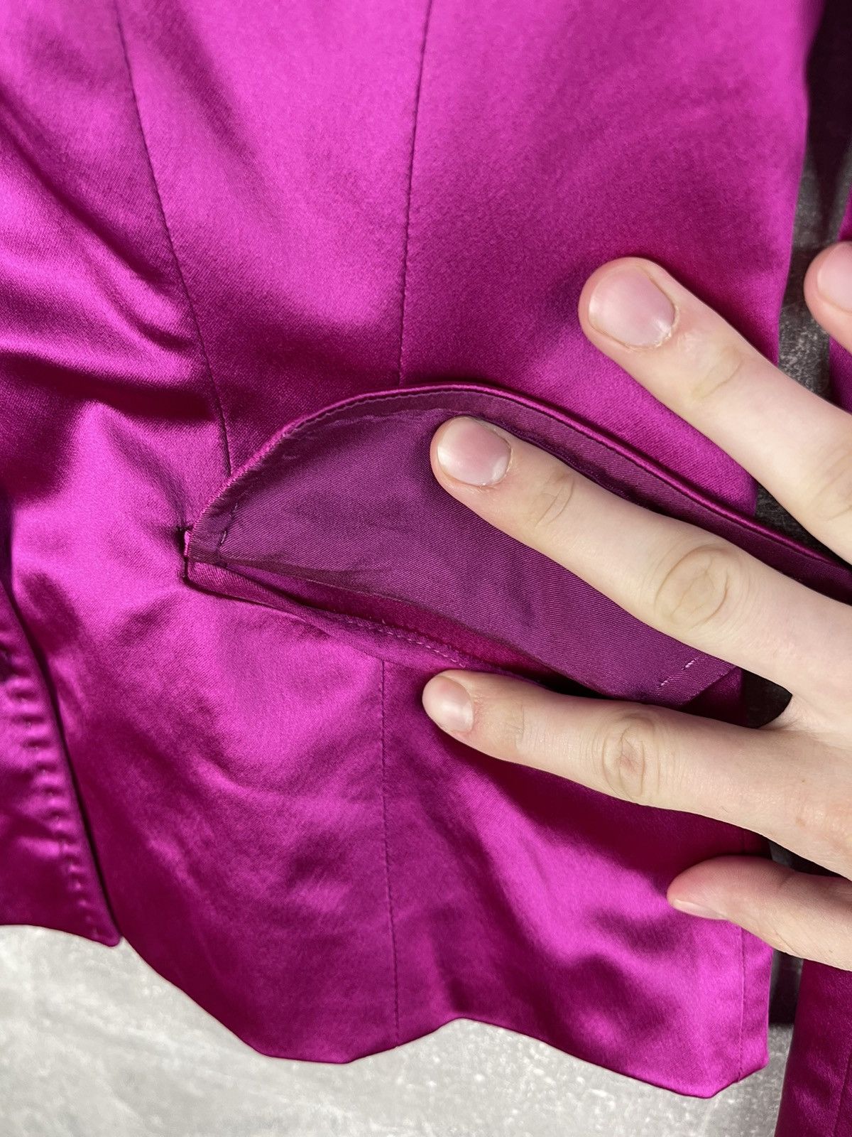 Dolce & Gabbana D&G Dolce & Gabbana Fuchsia Pink Satin Blazer 00s Size M / US 6-8 / IT 42-44 - 13 Thumbnail