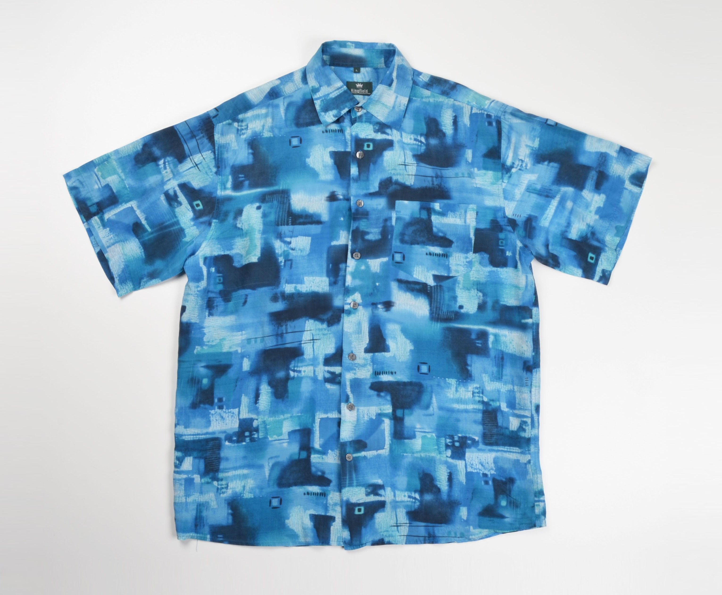 Vintage Vintage Kingfield Abstract Print Short Sleeve Silk Shirt Size US L / EU 52-54 / 3 - 1 Thumbnail
