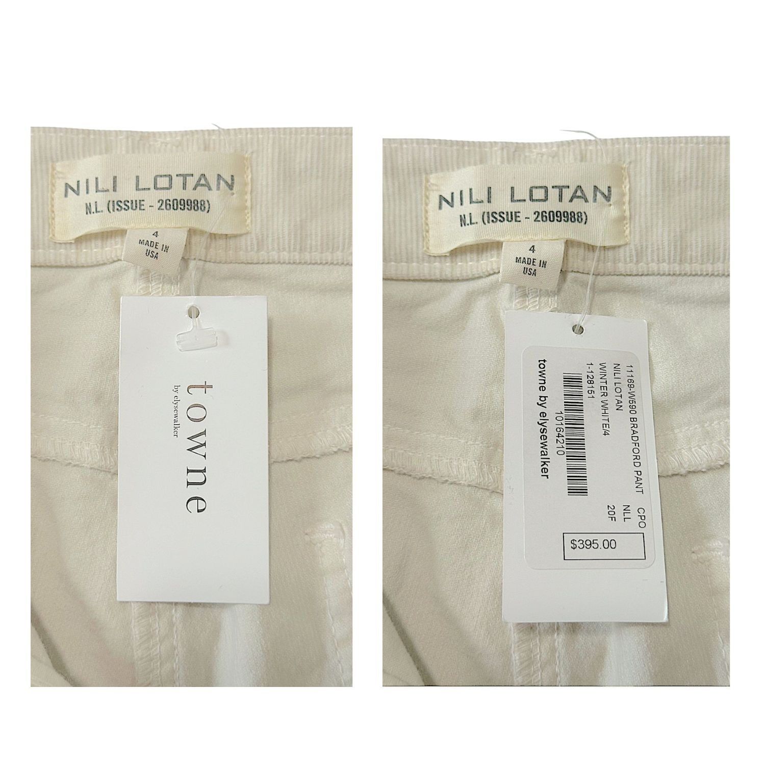 Nili Lotan Nili Lotan Corduroy Bradford Pant, Winter White, Size 4, New Size 27" / US 4 / IT 40 - 4 Thumbnail
