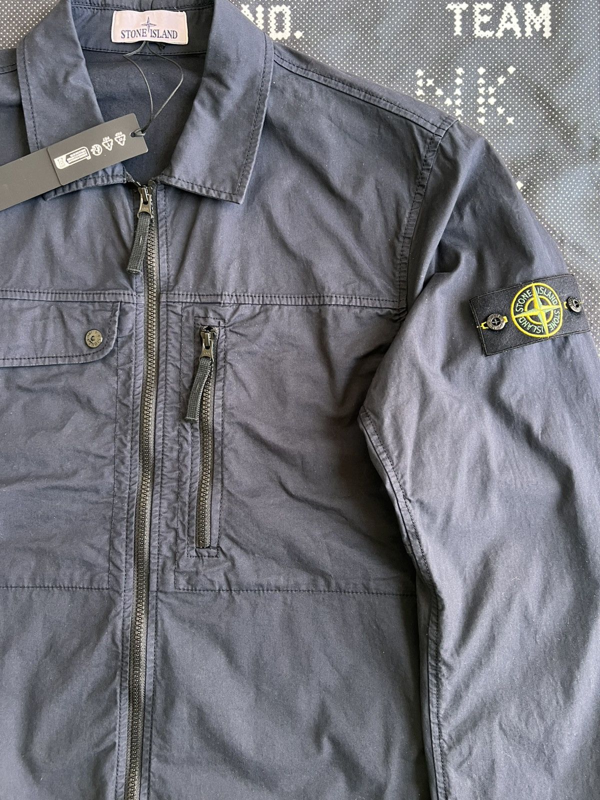 Stone Island XL Stone Island Overshirt Cotton Stretch Navy blu jacket zip Size US XL / EU 56 / 4 - 12 Thumbnail