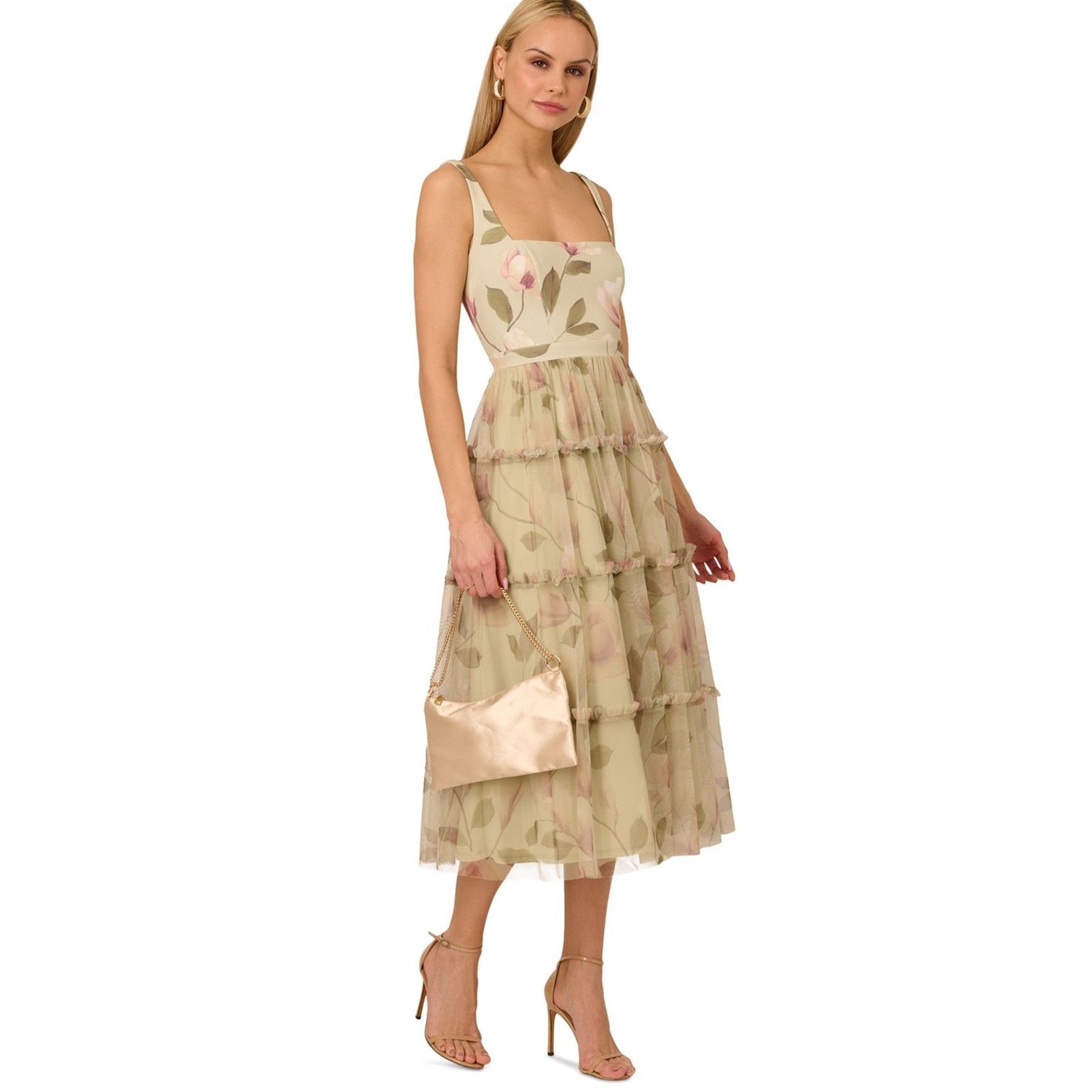 Adrianna Papell Adrianna Papell Printed Tiered Sleeveless Knit &Mesh Sz 8, Size M / US 6-8 / IT 42-44 - 1 Thumbnail