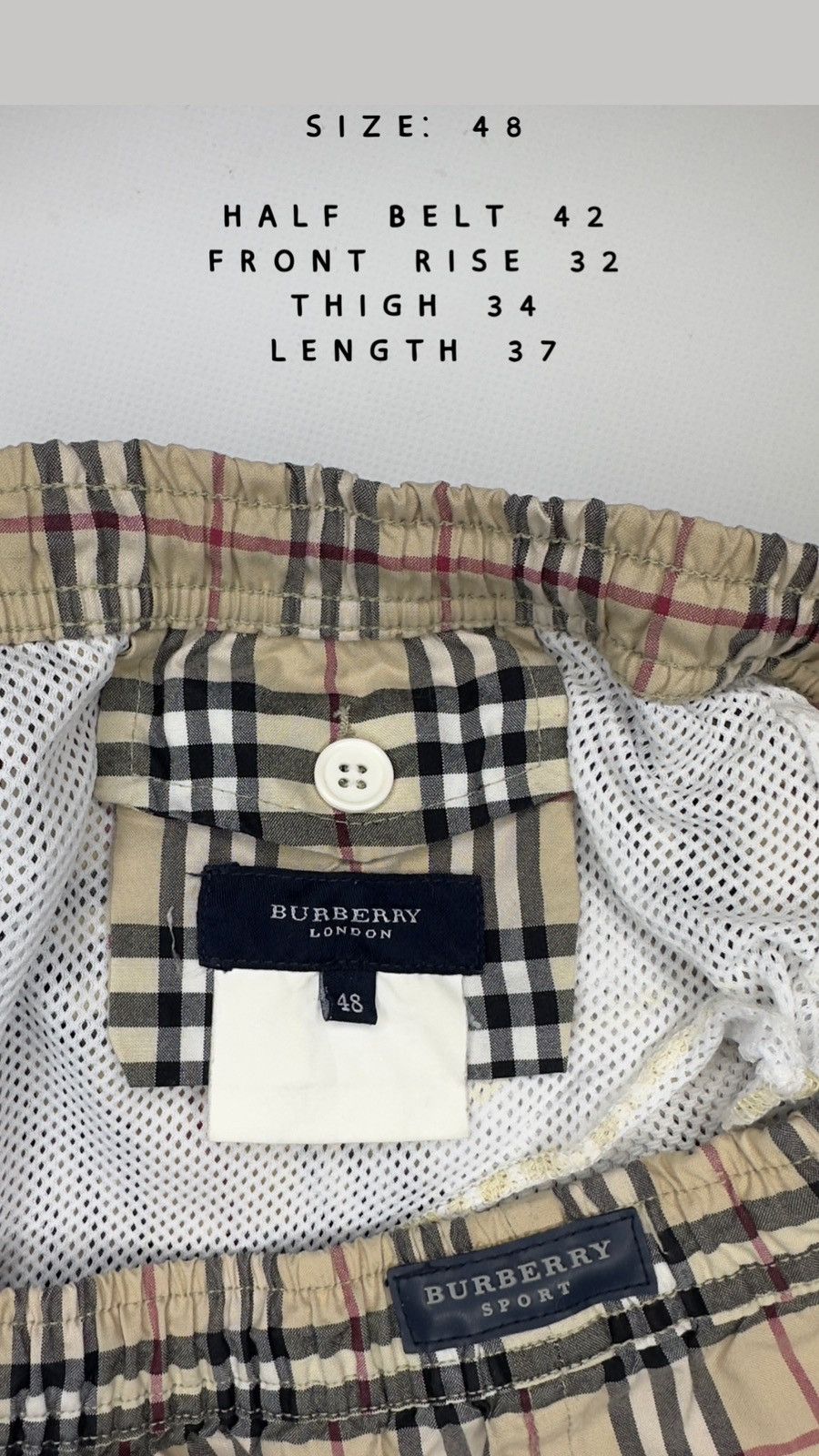 Burberry × Vintage Burberry Sport vintage nova check shorts rare items Size US 40 / EU 56 - 5 Thumbnail