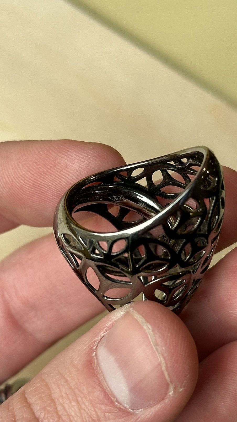 Other Di Modolo Sahara Ring - Pleated Black Rhodium & Silver Sz 7 Size ONE SIZE - 6 Thumbnail
