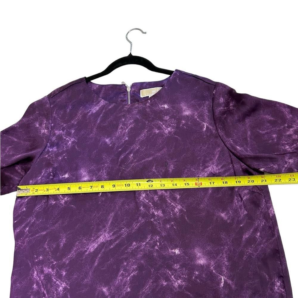 Michael Kors Michael Kors l Purple Marbled Satin Shirt Dress Size 10 Size L / US 10 / IT 46 - 6 Thumbnail