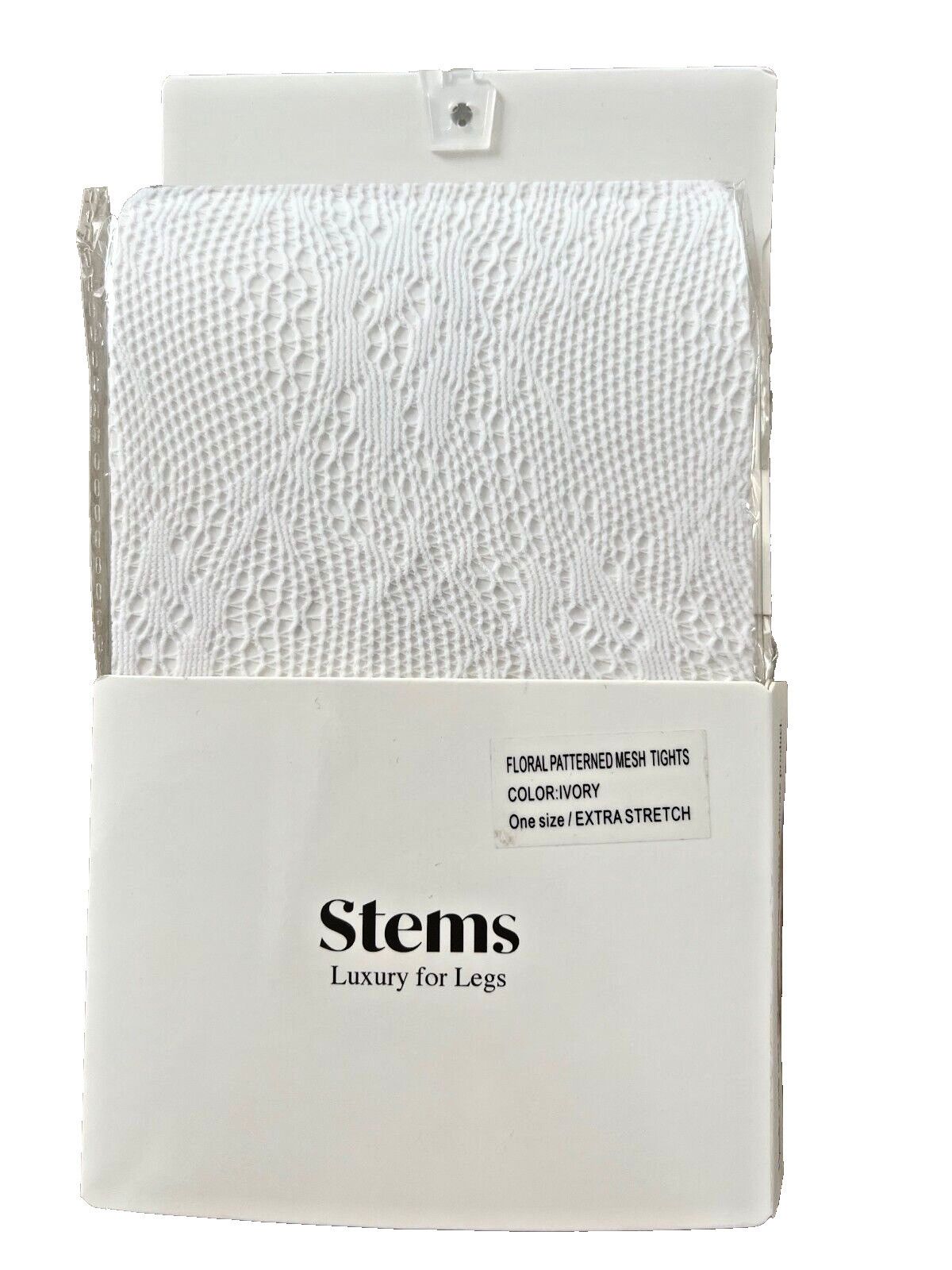 Other Stems Luxury Floral Patterned Mesh Tights White ( One Size ) Size ONE SIZE - 1 Thumbnail