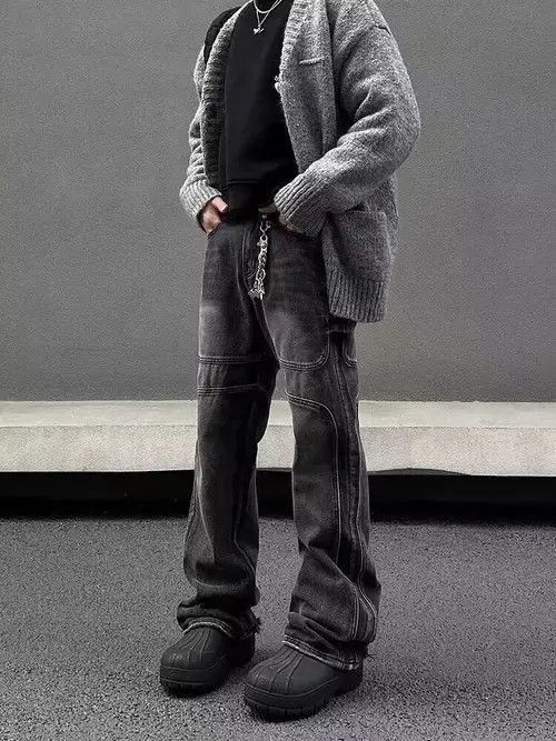 VIBE Vintage washed distressed smoke gray bootcut jeans Size US 32 / EU 48 - 4 Thumbnail