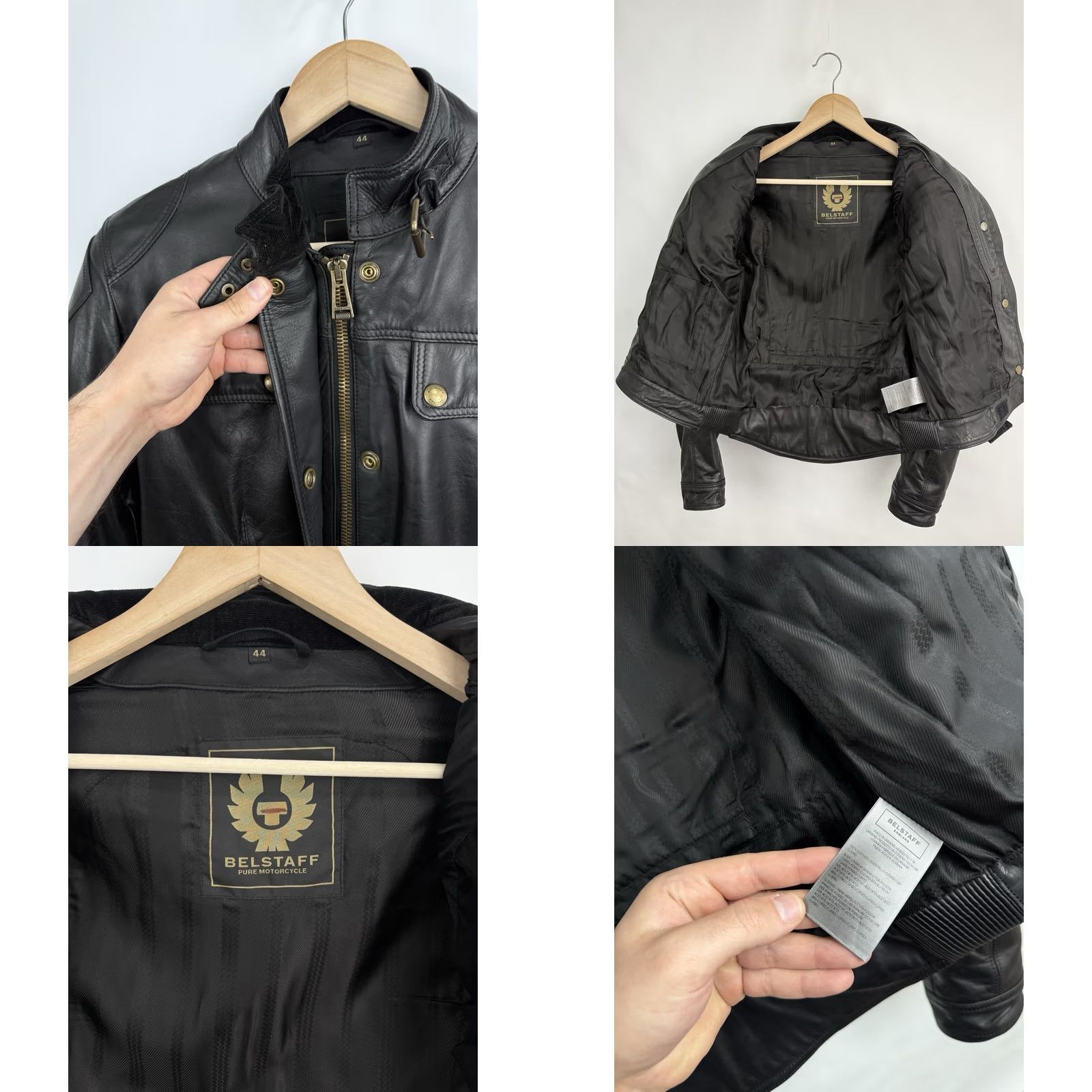 Belstaff Belstaff Leather Biker Jacket Rare 44 Mens Motorcycle Armor Shoulder Elbow Black Jacket Size US S / EU 44-46 / 1 - 9 Thumbnail