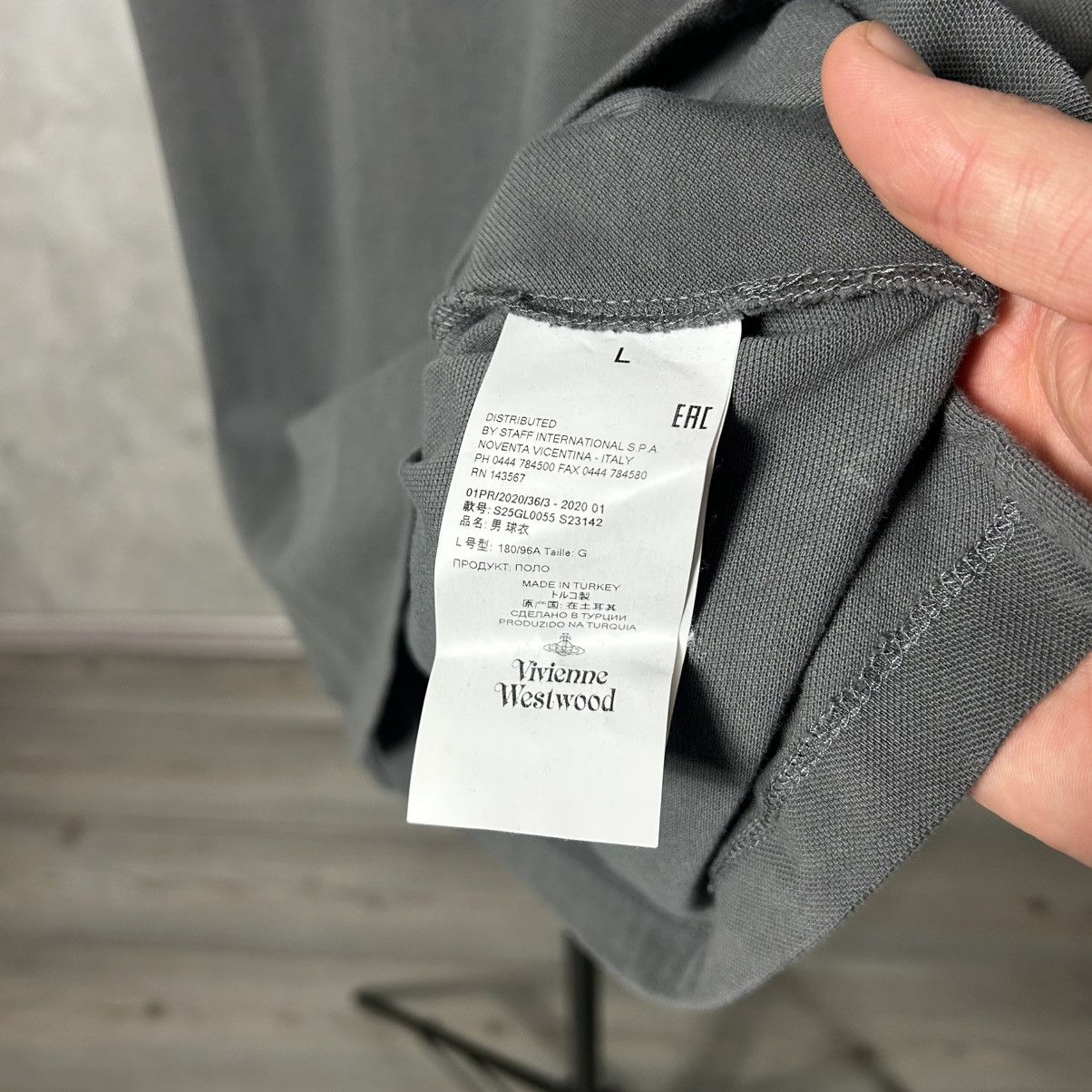 Vivienne Westwood Vivienne Westwood Grey / Black Polo T Shirt Size US L / EU 52-54 / 3 - 7 Thumbnail