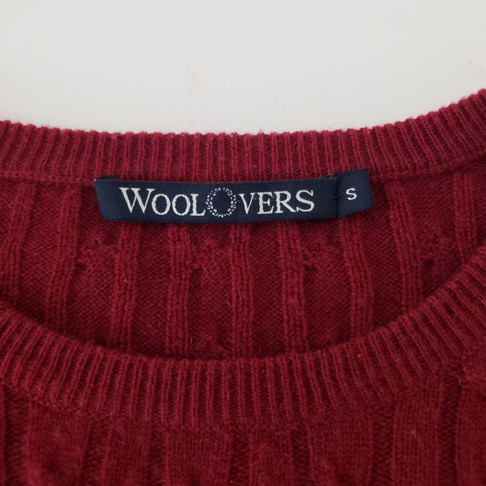Designer Woolovers Cable Knit Sweater Womens Sz Small Red Merino Wool Size S / US 4 / IT 40 - 7 Thumbnail
