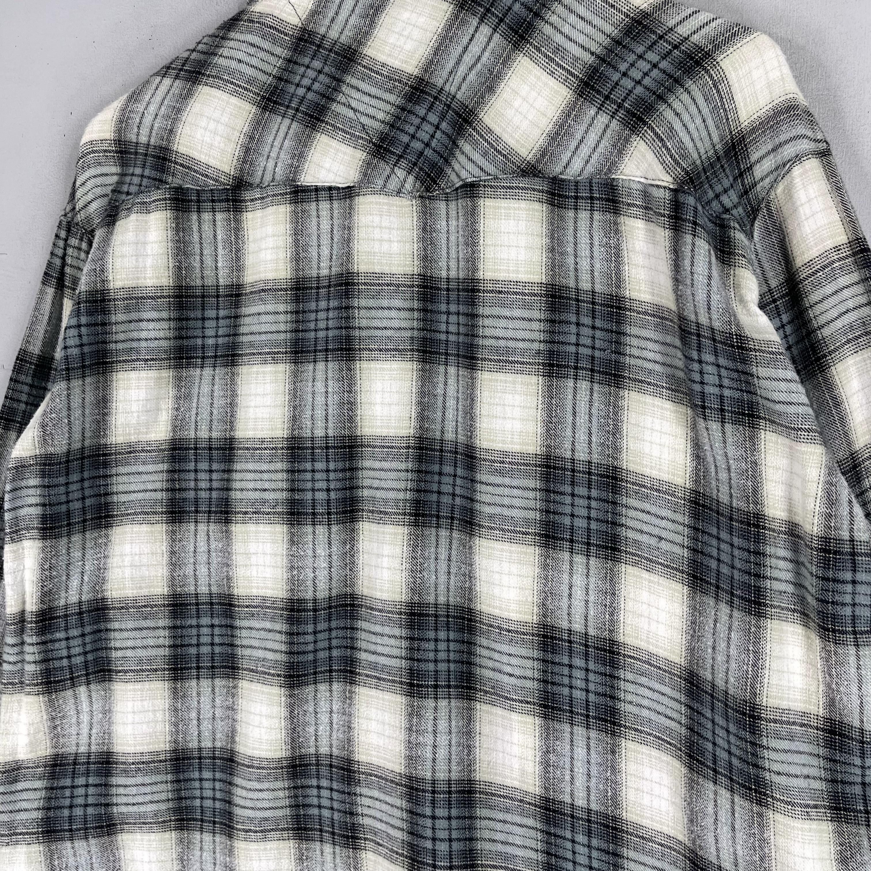 Flannel × Japanese Brand Vintage Plaid Checkered Shadow Black/Gray Western Shirt Size US L / EU 52-54 / 3 - 9 Thumbnail