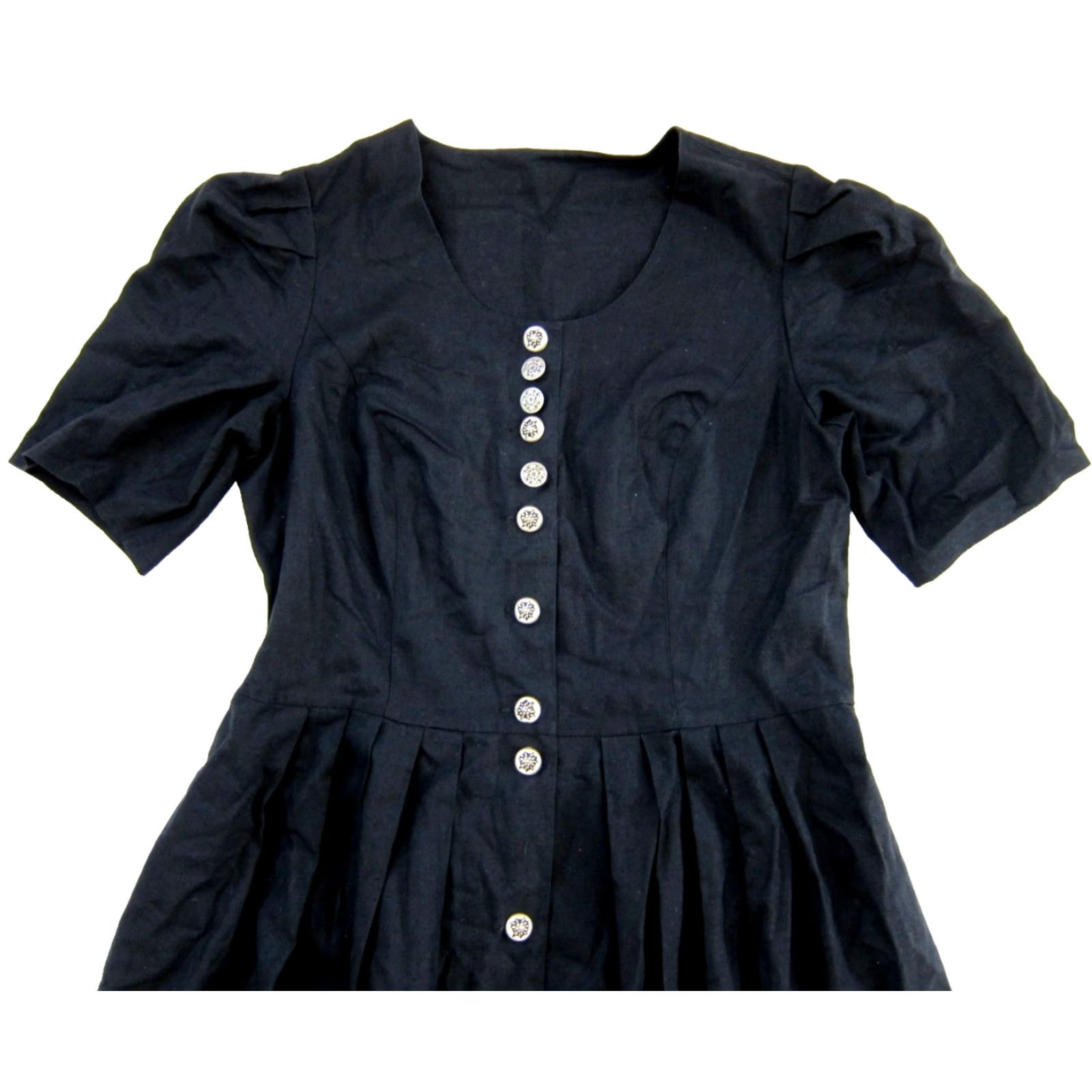 Vintage VINTAGE NWT Petressa Dress Shirt Dress L Black Midi Pleated Button Down 55% Linen 45% Cotton Pockets Women's Size L / US 10 / IT 46 - 4 Thumbnail