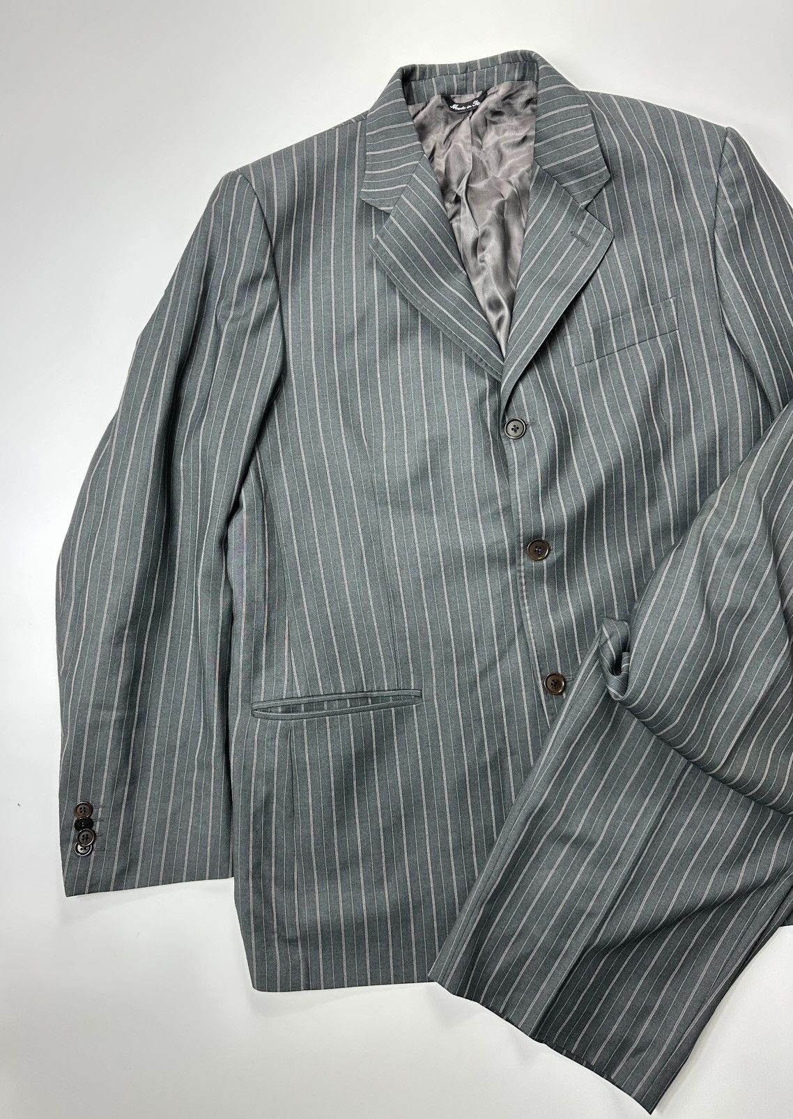 Ermenegildo Zegna Ermenegildo Zegna Tessuto Wool Suit Vintage Size 54R - 4 Thumbnail
