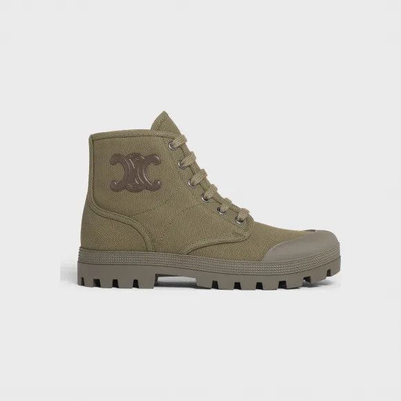 Celine o1bcso1str0924 Patapans Lace Up Boot Triomphe Patch Canvas Size US 8 / IT 38 - 1 Thumbnail
