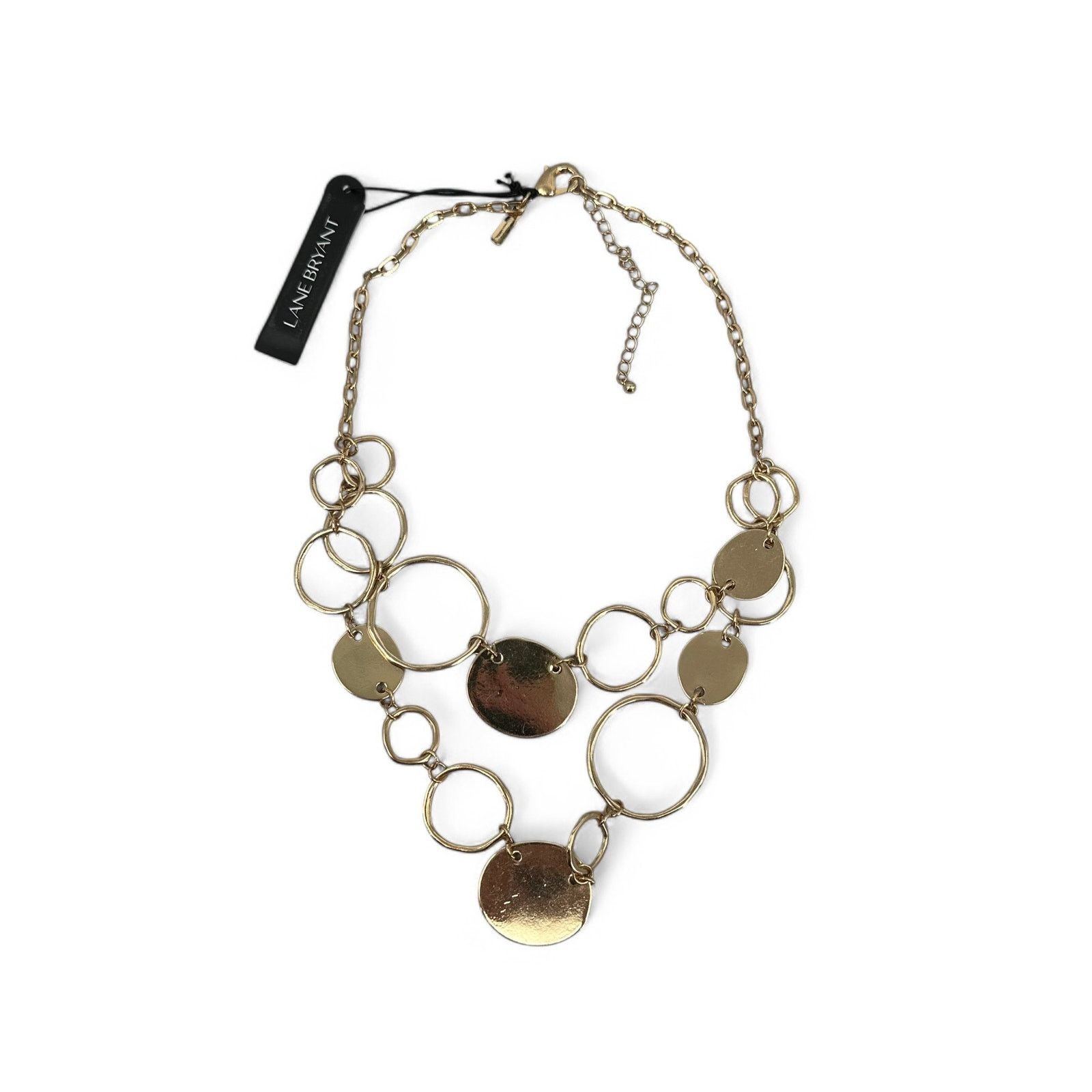 Other Lane Bryant Goldtone Necklace Organic Circles Double Strand Size ONE SIZE - 4 Thumbnail