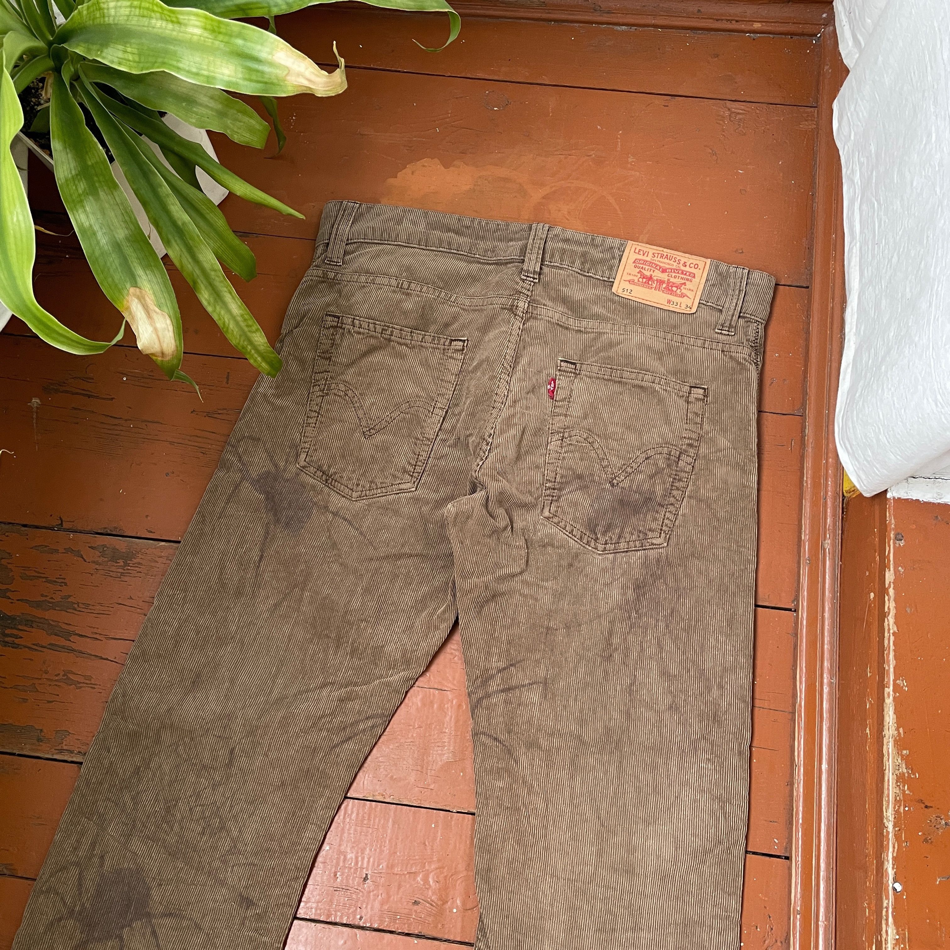 Levi's Levi's corduroy bobcut Baggy Pants spider patern Art y2k Size US 33 - 7 Thumbnail