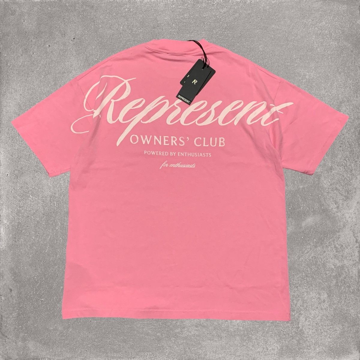 Represent Small Pink Owners Club Script Tee