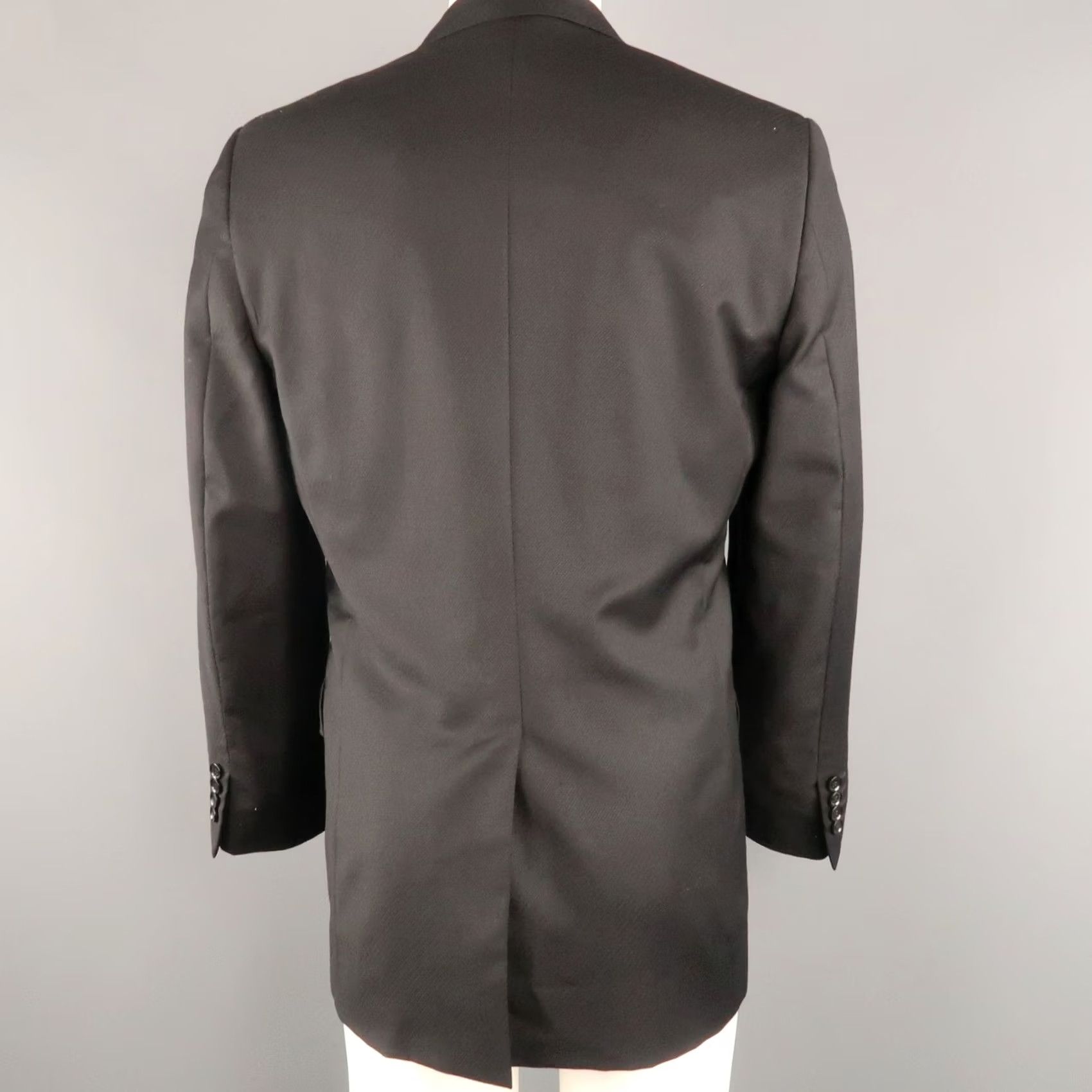 Dolce & Gabbana DOLCE & GABBANA Sport Coat Diagonal Stripe Wool Notch Lapel Black 38 Men Adult Short Jacket Coat Size US XXS / EU 40 - 4 Thumbnail