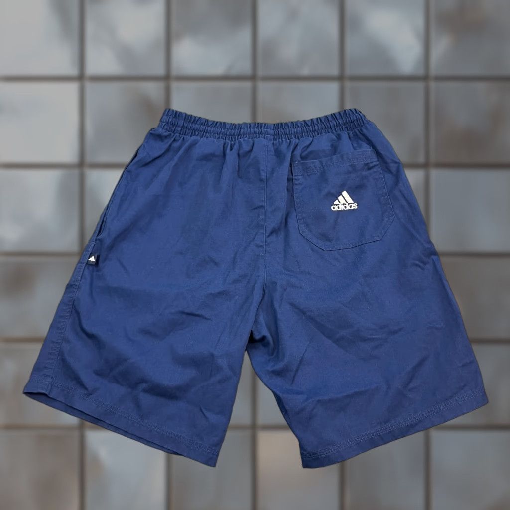 Adidas Adidas Mens Shorts S Navy Blue Vintage 00s Sweat Gym Casual Regular Waist 30in Pocket Logo Size US 29 - 1 Thumbnail