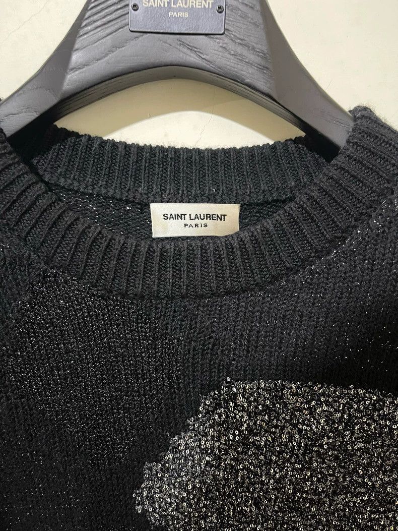 Saint Laurent Paris Black Wool Starry Knit Sweater-2505 Size US S / EU 44-46 / 1 - 2 Thumbnail