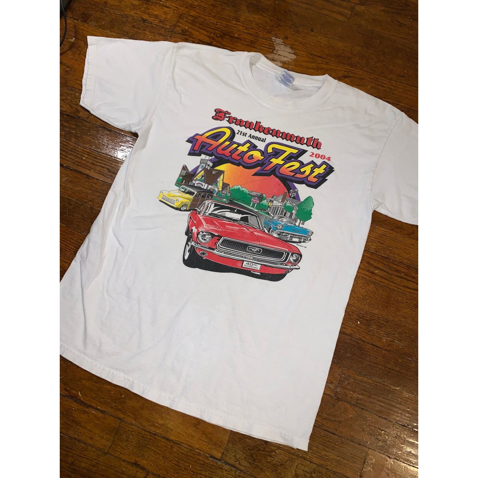 Gildan × Vintage 2004 Frankenmuth Auto Fest T Shirt L Car Show Mustang Tee Size US L / EU 52-54 / 3 - 4 Thumbnail