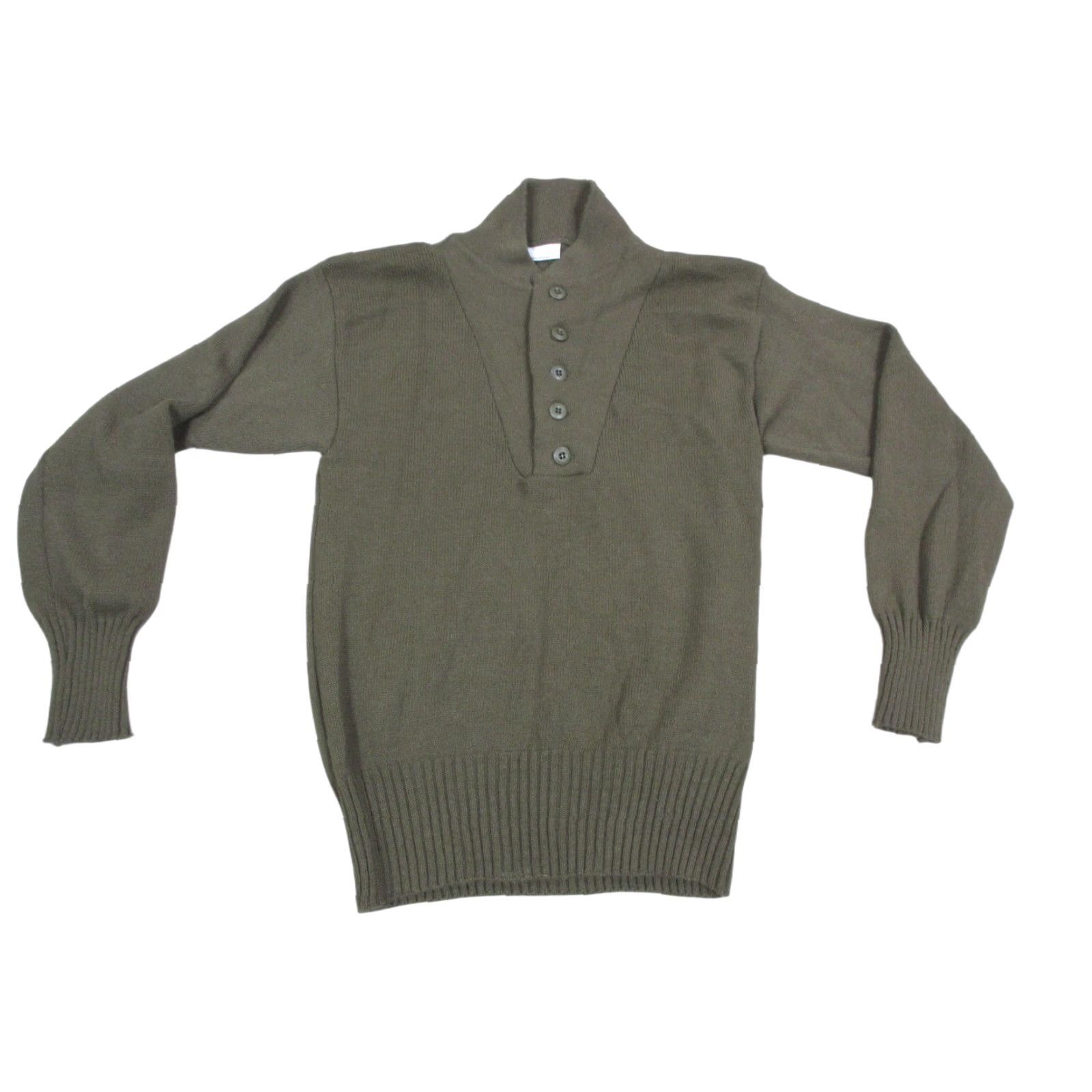 Vintage Military Mens Sweater Pullover Knit Mock Neck Long Sleeve Workwear Army Brown Acrylic Size M Vintage? No. Size US M / EU 48-50 / 2 - 1 Thumbnail