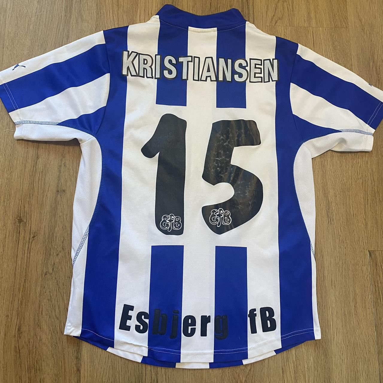 Puma 2001-02 *15 Kristiansen Esbjerg FC Home Denmark l Puma Size US S / EU 44-46 / 1 - 1 Thumbnail