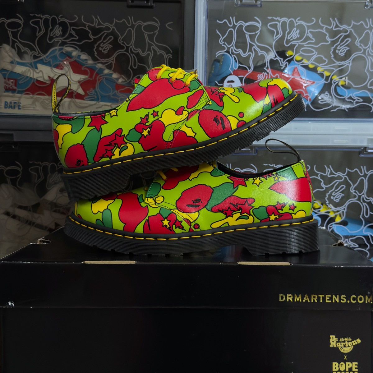 Bape × Dr. Martens Dr Martens x Bathing Ape 1461 Petri 3 Eye Steel