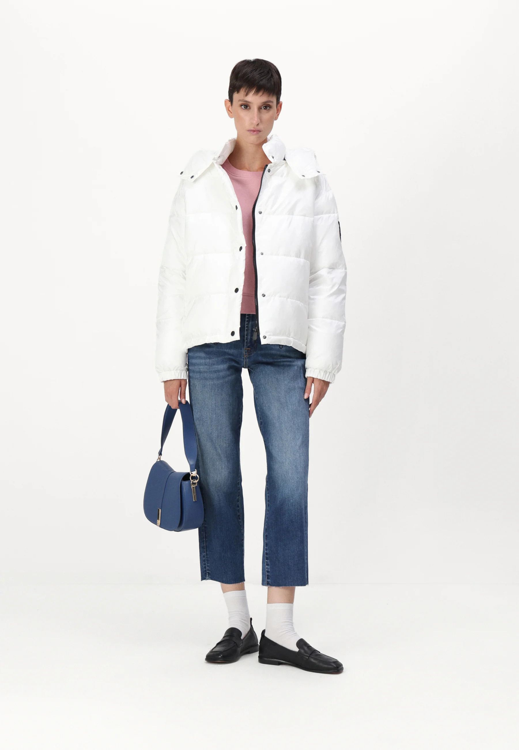 Pinko o1s22i1n0824 Hooded Down Jacket in White Size XS / US 0-2 / IT 36-38 - 5 Thumbnail