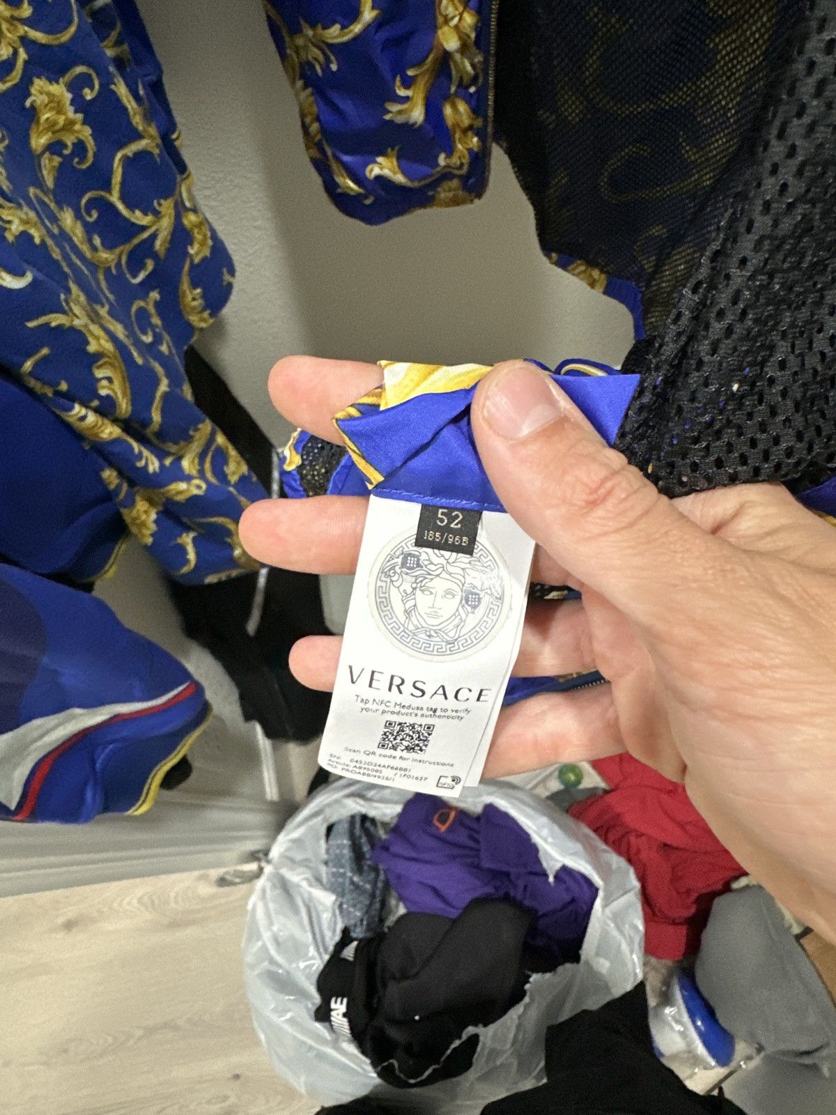 Versace Versace Blue Baroque Windbreaker Size US M / EU 48-50 / 2 - 5 Thumbnail