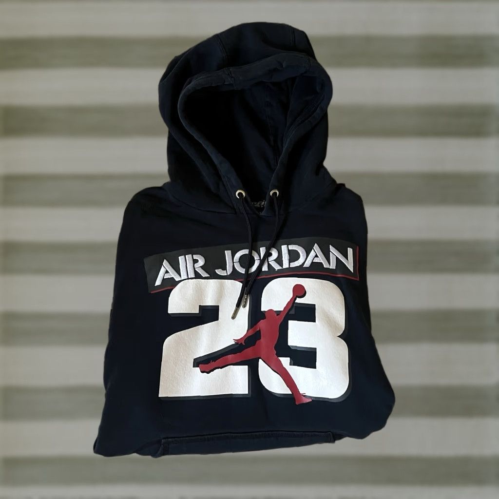 VINTAGE Nike Air Jordan Hoodie Men Medium Black Pullover