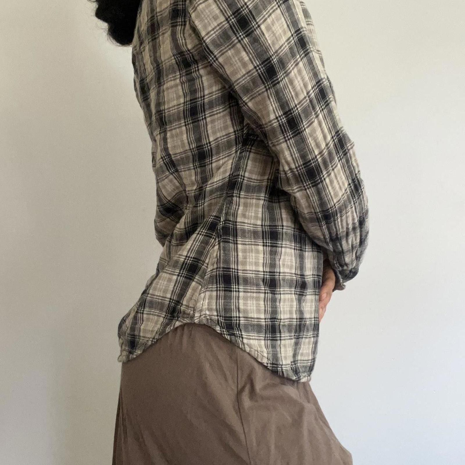 Converse Cream and black plaid button-up flannel Size XS / US 0-2 / IT 36-38 - 7 Thumbnail