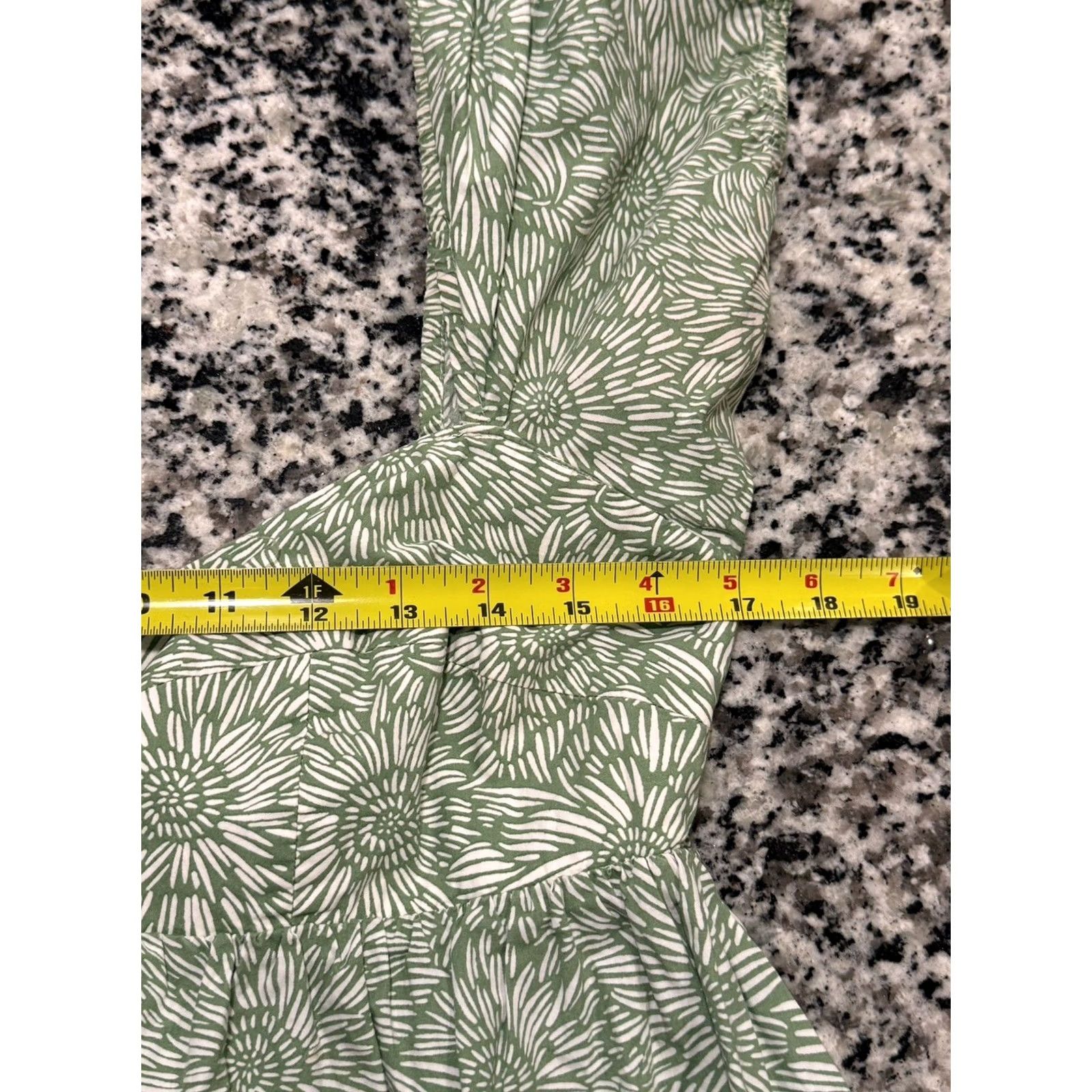 Amanda Uprichard Amanda Uprichard Dress L Meadow Green Sicily Floral Puff Sleeve Midi Fit & Flare Womens Size L / US 10 / IT 46 - 6 Thumbnail