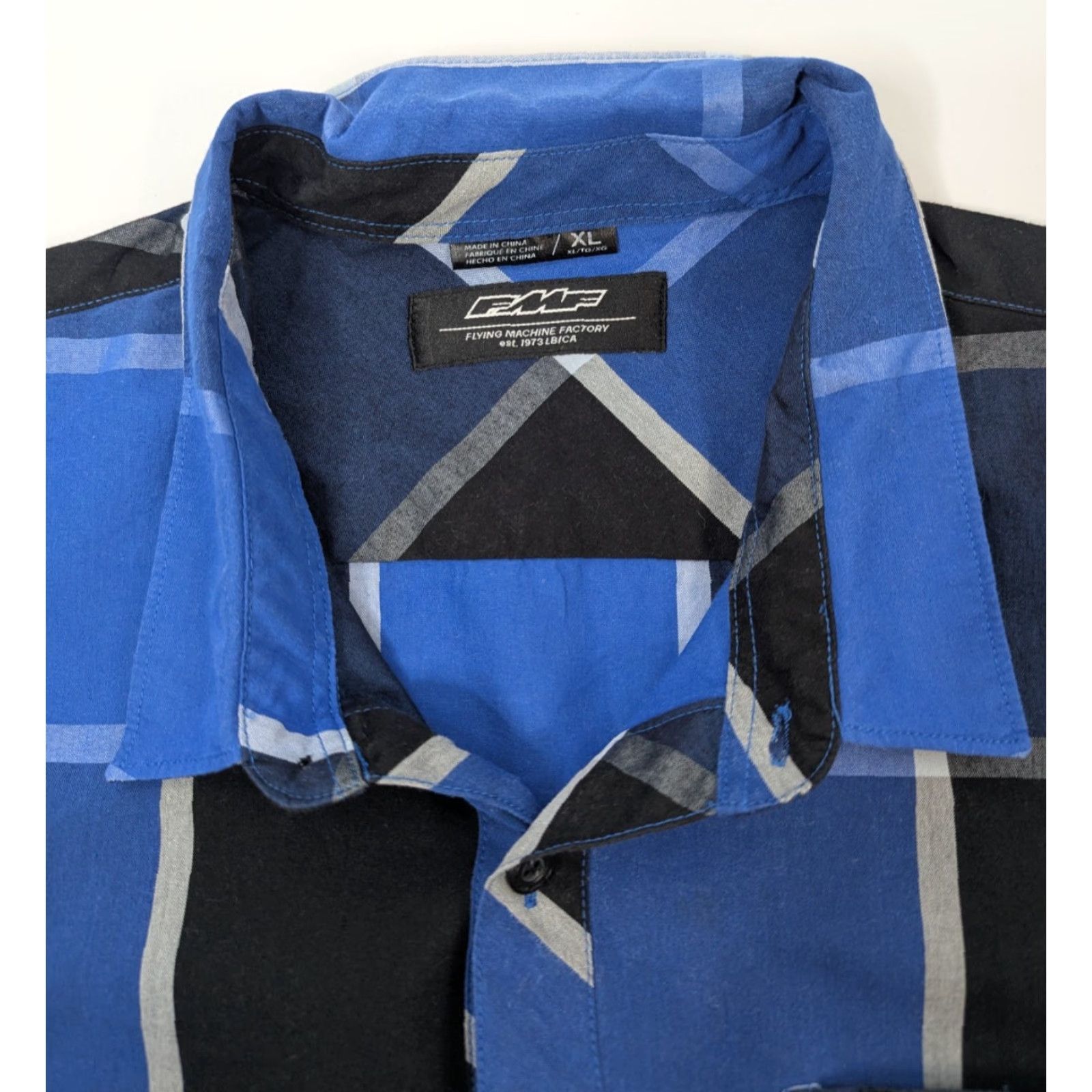 Vintage FMF Racing Short Sleeve Button-Up Plaid Shirt Men's XL Blue Modocross? Size US XL / EU 56 / 4 - 6 Thumbnail