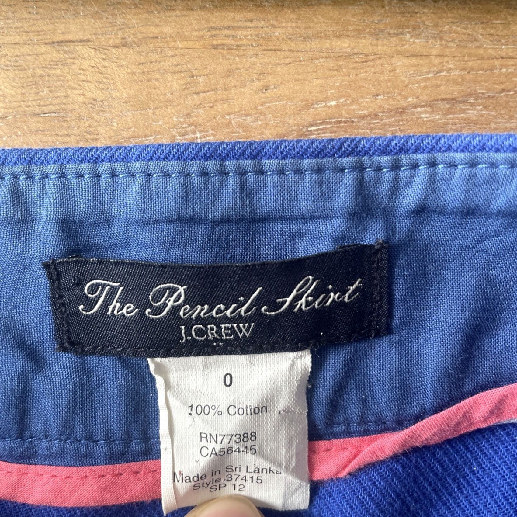 J.Crew VINTAGE J.CREW The Pencil Skirt Womens Size 0 Blue 100% Cotton A-line Short Skirt Women Slim Office Chic 90s Y2K Size 25" / US 0 / IT 36 - 3 Thumbnail