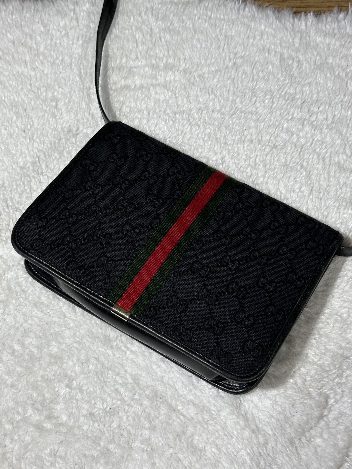 Gucci Gucci Monogram Shoulder Bag GG Canvas Vintage Web Italy rare Size ONE SIZE - 6 Thumbnail