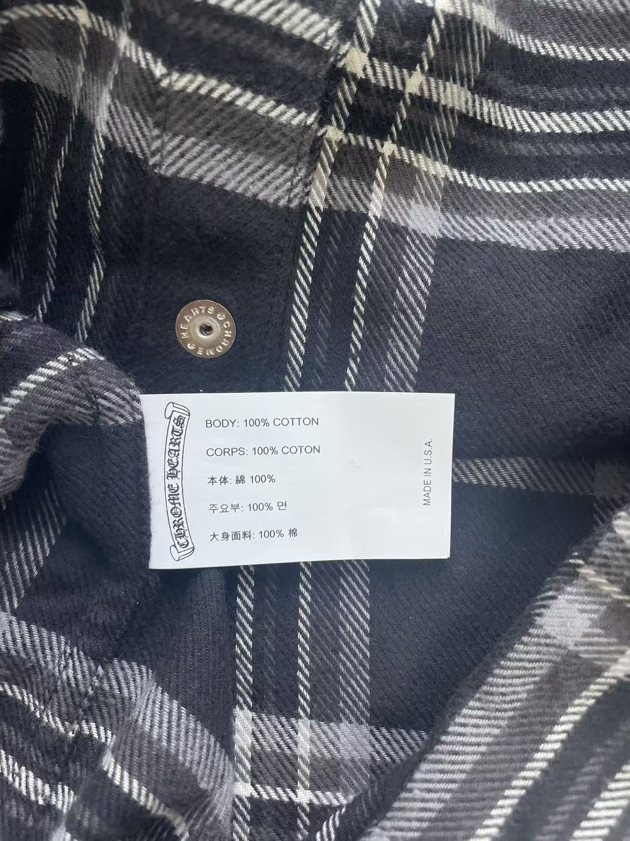 Chrome Hearts Chrome Hearts Black&Gray Work Dog Flannel Plaid Shirt Size US M / EU 48-50 / 2 - 5 Thumbnail