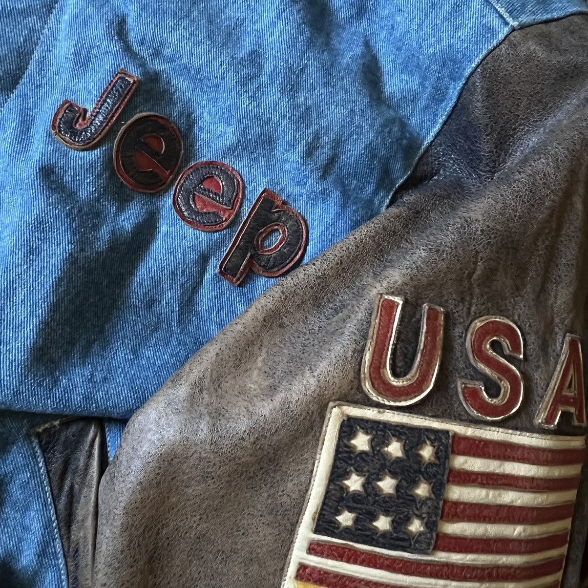Jeff Hamilton VTG Jeff Hamilton Jeep Denim Leather Jacket Med Size US M / EU 48-50 / 2 - 3 Thumbnail