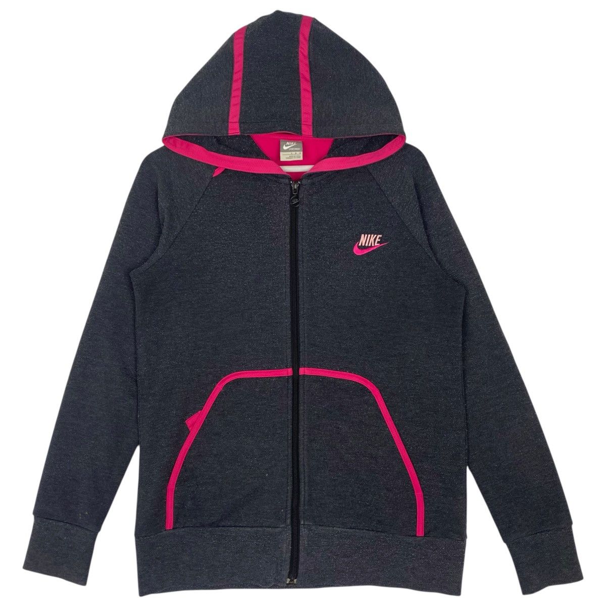 Other Vintage Nike Valour Cotton Full Zip Hoodie Pink/Black Size US L / EU 52-54 / 3 - 1 Thumbnail