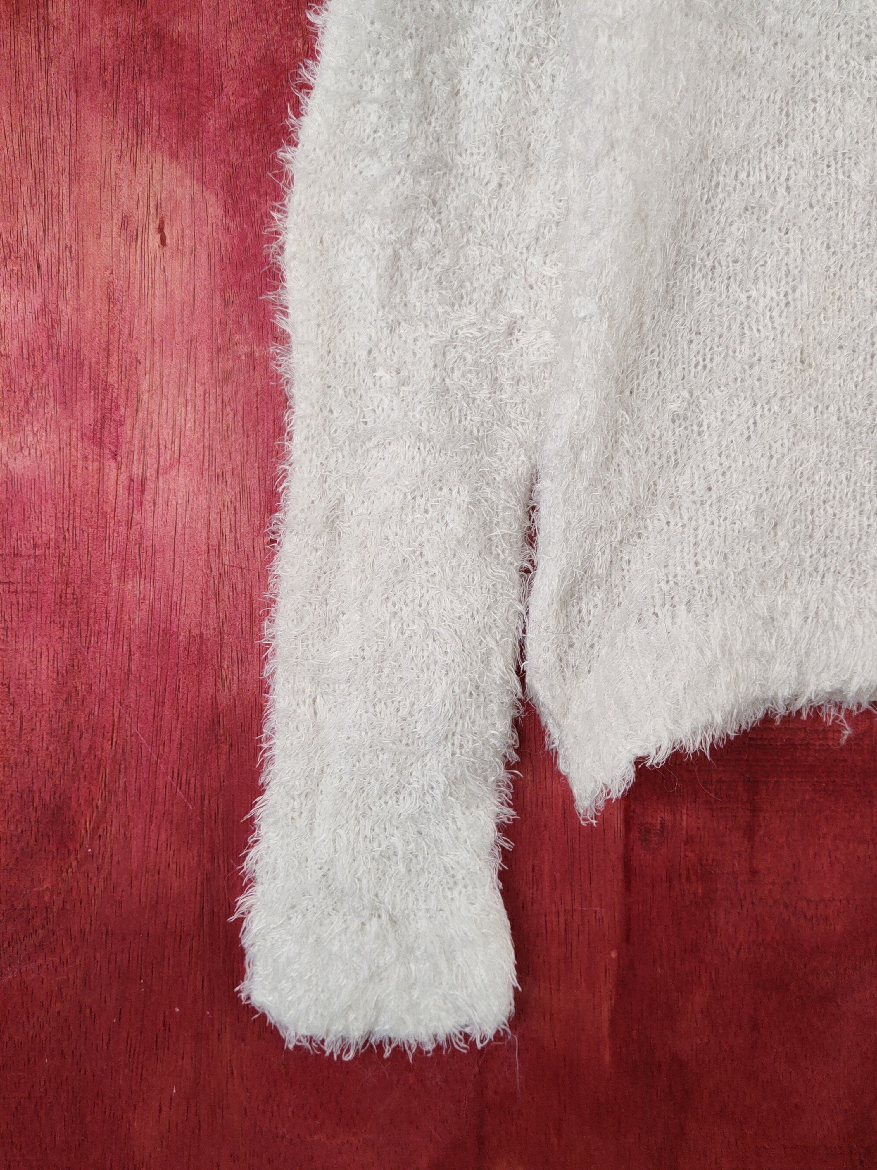 Divided × Homespun Knitwear × Japanese Brand Divided White Shag Shaggy Fur Mohair Knitwear #S2010 Size M / US 6-8 / IT 42-44 - 4 Thumbnail