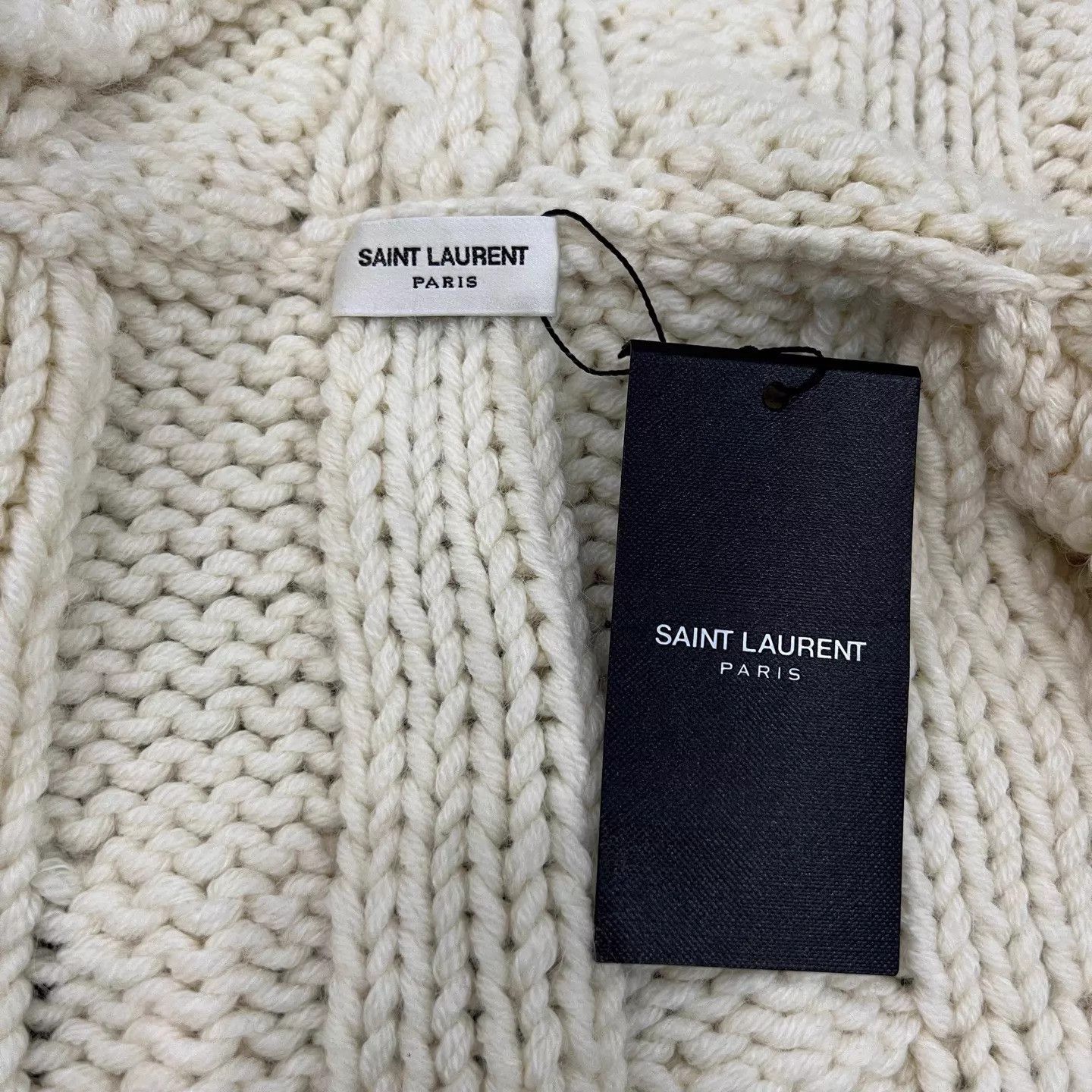 Yves Saint Laurent YSL Ivory Chunky Cable Knit Hooded Cardigan S NWT Size S / US 4 / IT 40 - 5 Thumbnail
