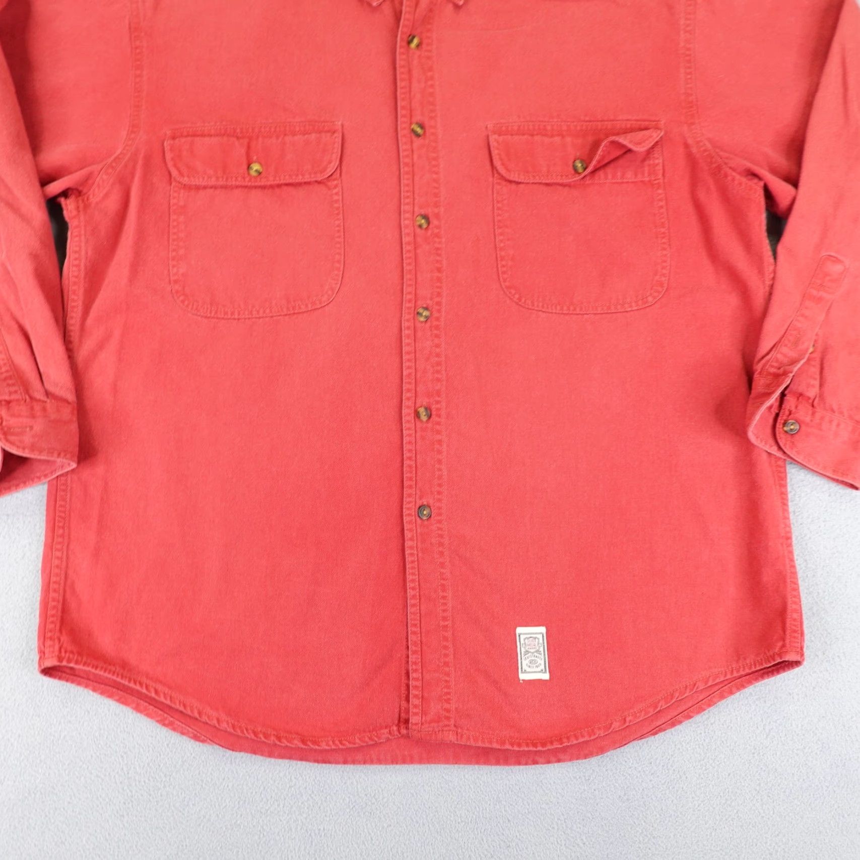 Levi's VINTAGE Levi's Shirt Mens Large Red Twill Button Up Flap Pockets Silver Medal 90s Button-Down Collar-Down 90s Outdoor Mens Size US L / EU 52-54 / 3 - 3 Thumbnail